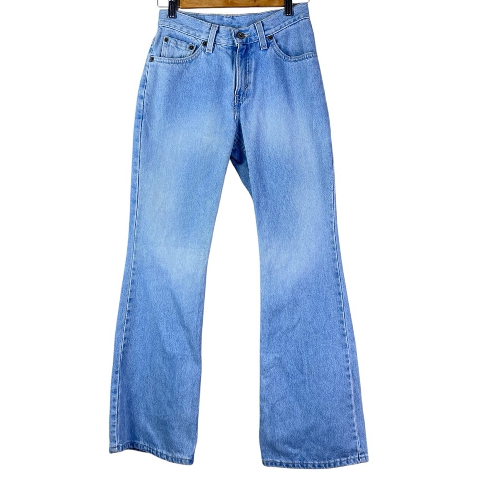Vintage Levis 519 Low Flare Leg Jeans 3 JR Blue‎ Denim Y2K